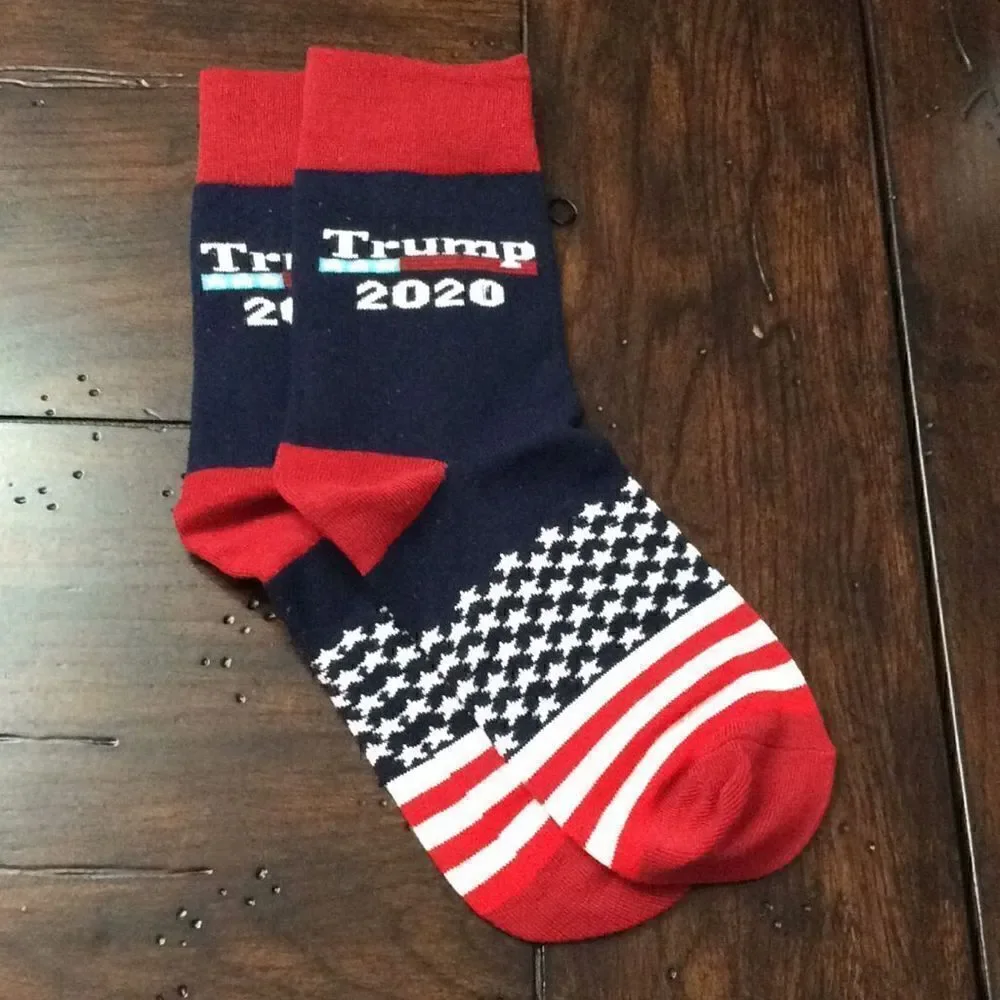 NEW Trump Socks Red White & Blue Stars & Stripes Great gift! Stocking stuffers